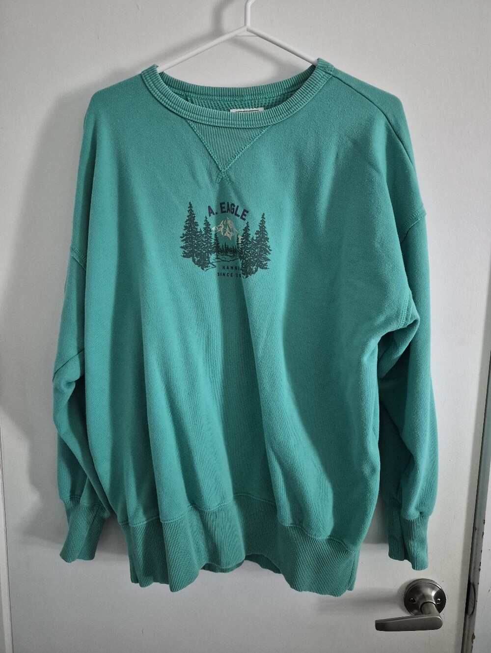 Baggy Vintage American Eagle Teal Sweater Women XS
